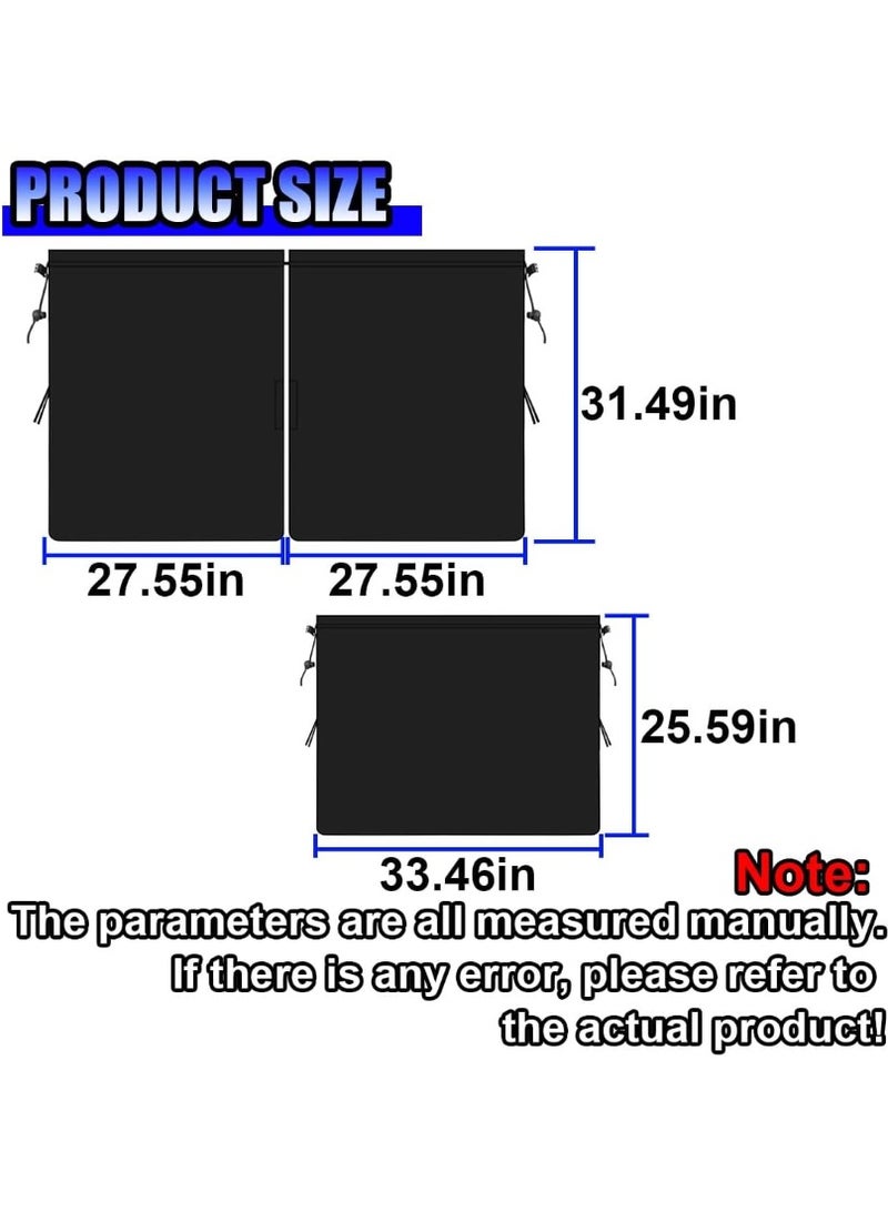 LYNLYN 3PCS Car Privacy Curtains and Window Sunshades Set, Universal Blackout Sun Protection and UV Blocker, Light Blocking Partition Curtain and Rear Window Covers, Easy Install for Sleeping, Travel and Camping (Cars/SUV/MPV) - Image 2